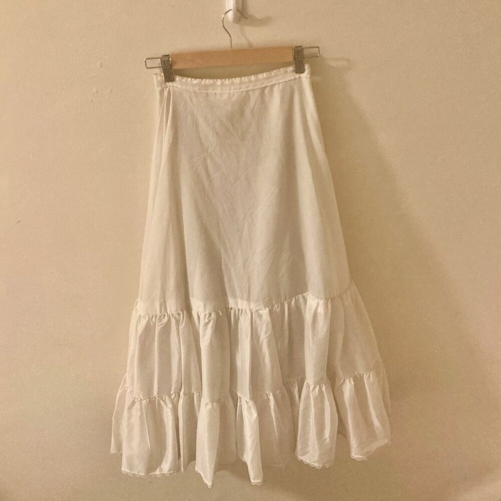 Maxi White Skirt Petticoat Fairycore Crinoline Boho Size S